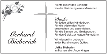 Traueranzeige von Gerhard Bieberich von Pegnitz-Zeitung
